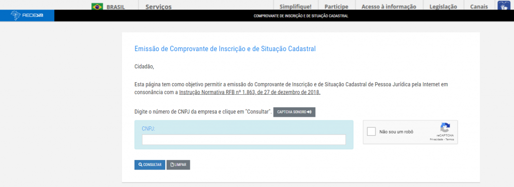 Como consultar um CNPJ na Receita Federal?