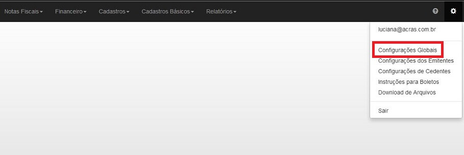 menu Administração -> Configurações Globais: