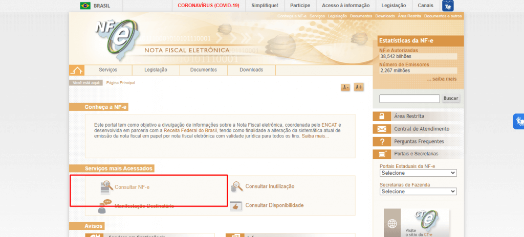 Passo 1 consultar NFe